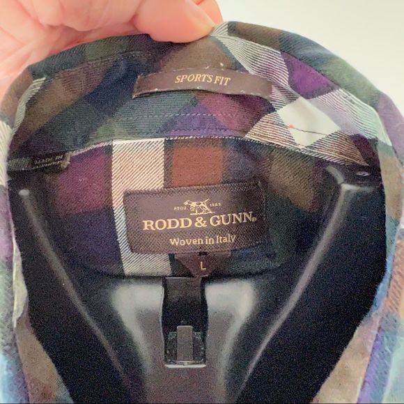 Rodd & Gunn Sports Fit Mens Long Sleeve Plaid Button Up Large Woven in Italy - Picture 4 of 6